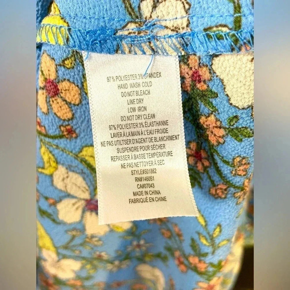 Monteau Los Angeles - Beautifully Vibrant Blue Floral  Medium Dress 🦋🌼 - Picture 9 of 15